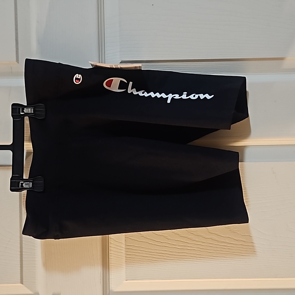 CHAMPION LOGO BIKER SHORT: BLACK: NEW WITH TAGS: SIZE L (14)
